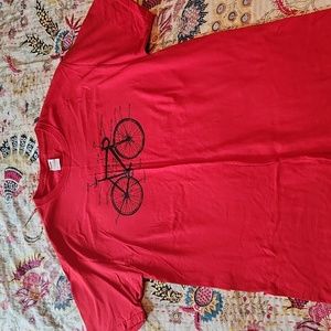 Red brand new bicycle diagram t-shirt M
